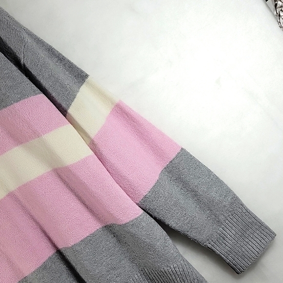 Rachel Zoe Large Striped Cowl Neck Long Sleeve Oversized Sweater Size M - Picture 4 of 9